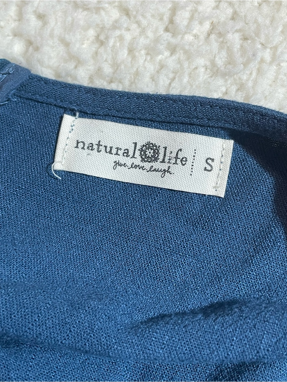 NATURAL LIFE Deep Blue Wide-Leg Button Front Jumpsuit - Picture 6 of 9